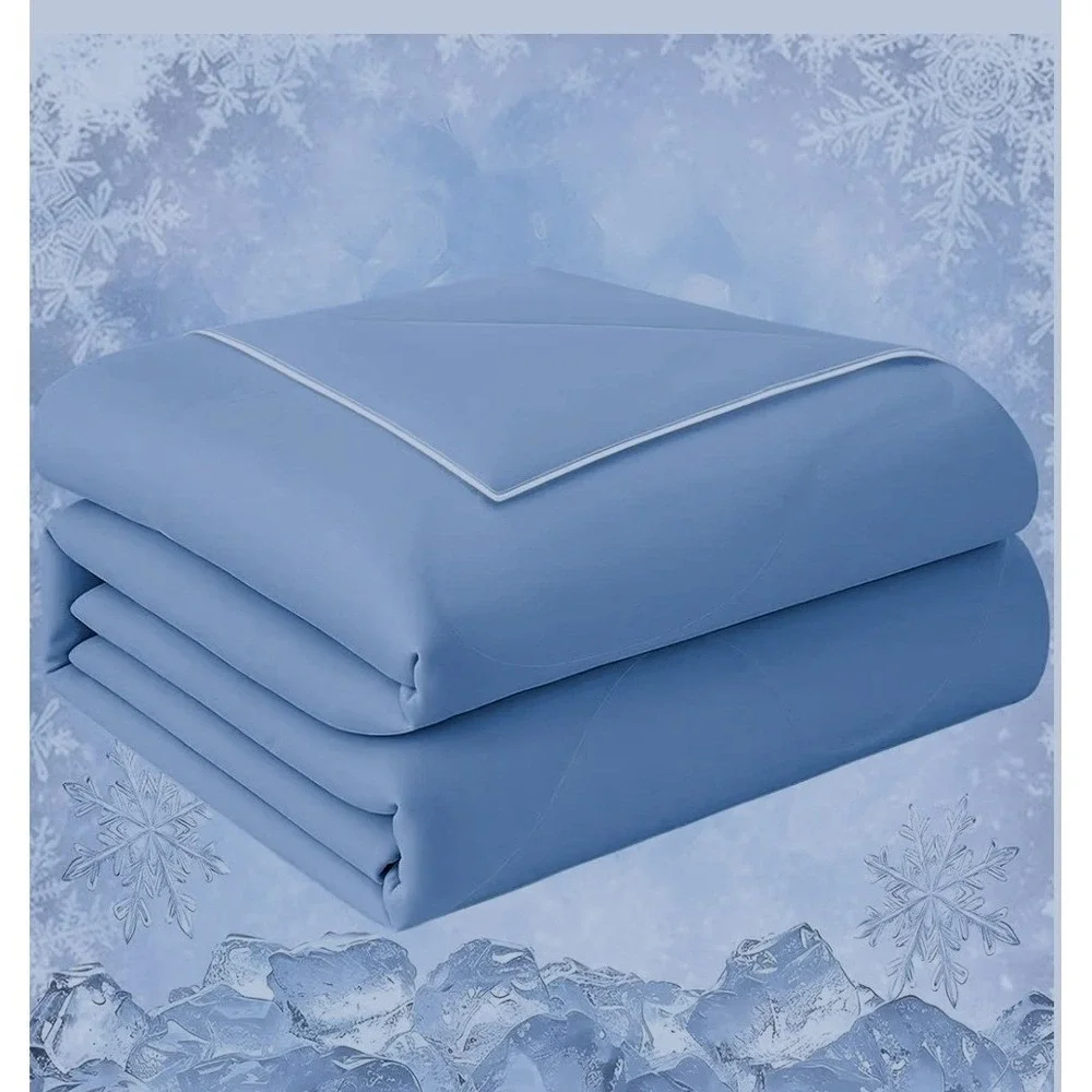 Queen Size | Dusty Blue Cooling Blanket Comforter Hot Sleepers Summer Breathable